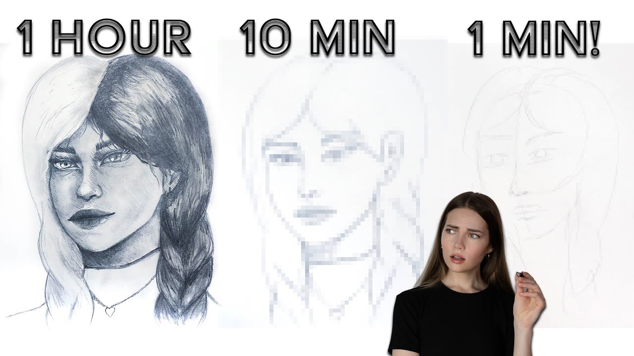 Speed Drawing Challenge Asks Artists To Sketch In 10 Mins, 1 Min