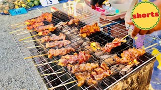 Shorts - Thai Bbq Grilled Pork Skewer With Sticky Rice Street Food Thailand 2021 Food Good Taste