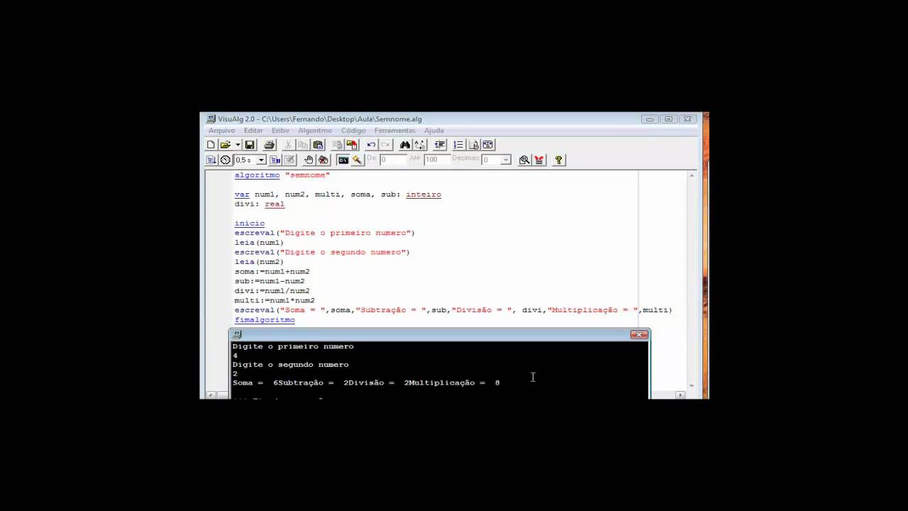 Vídeo aula 3 - visualg algoritmo - YouTube