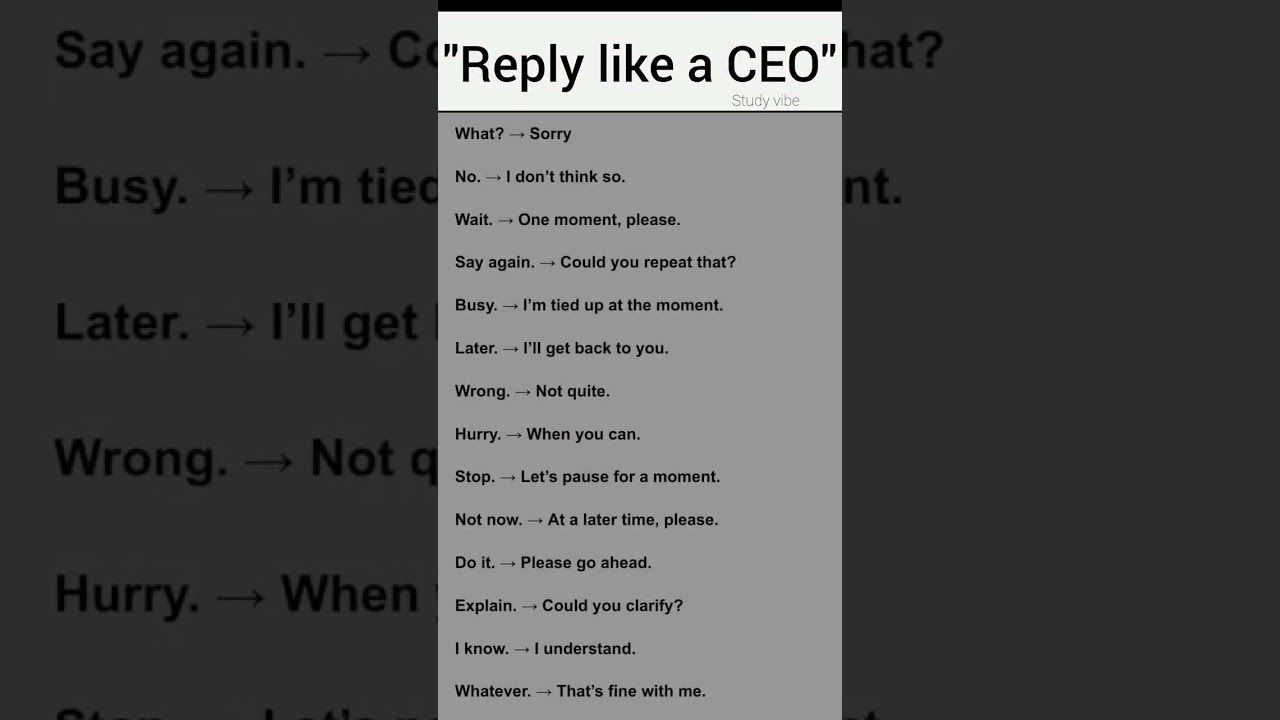 Reply Like CEO | Advance English 