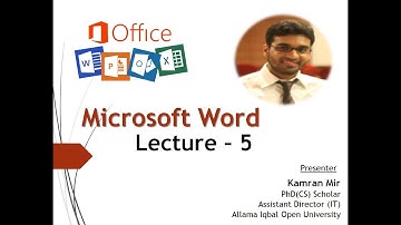 Lecture 5 - Textbox, Quick Parts, WordArt, Object Equation by Kamran Mir