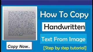 How To Copy Handwritten Text From Image