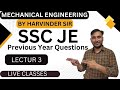 SSC JE Mechanical MCQ || Gear Institute || Lecture 3