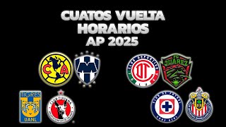 HORARIOS CANALES Y FECHAS DONDE VER CUARTOS DE FINAL VUELTA LIGA MX APERTURA 202