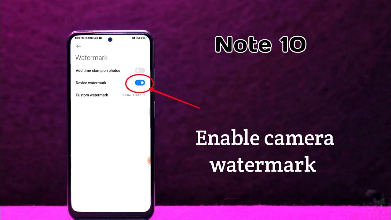 how to enable camera watermark in redmi Note 10 me camera watermark