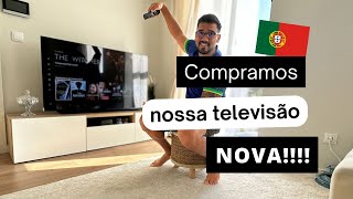 A NOSSA SALA FICOU LINDA - Compramos a TV da Casa Nova em  Portugal