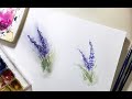 Duas técnicas diferentes para pintar alfazema! - Watercolor lavender