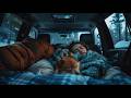 Sleeping in a Warm Car While It Rains Outside 🚗❄️ 3 Hours Relaxing Rain Sounds