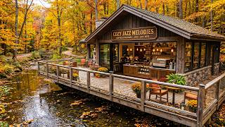 Smooth Jazz at a Riverside Café 🍁 Autumn Ambience for Deep Focus & Calm Vibes | Background Music