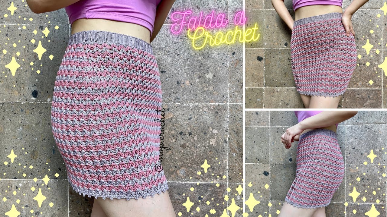 Falda a Crochet de Dos Colores | Tutorial | Diestra - YouTube