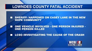 One person dies, another injured in late morning Lowndes County crash