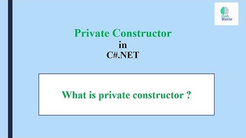 Private Constructor | Interview questions in C# | In simple words | By iTech Warrior
