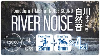 川のせせらぎの音で集中！ピアノの音でリラックス科学的に正しい集中方法【ポモドーロタイマー】勉強方勉強用・作業用BGM！