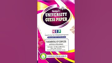 SKMU UG SEM 4 MN 2B FUNDAMENTALS OF COMPUTER (AI) GUESS PAPER II #skmu #exam #bscexam #bsc #shorts