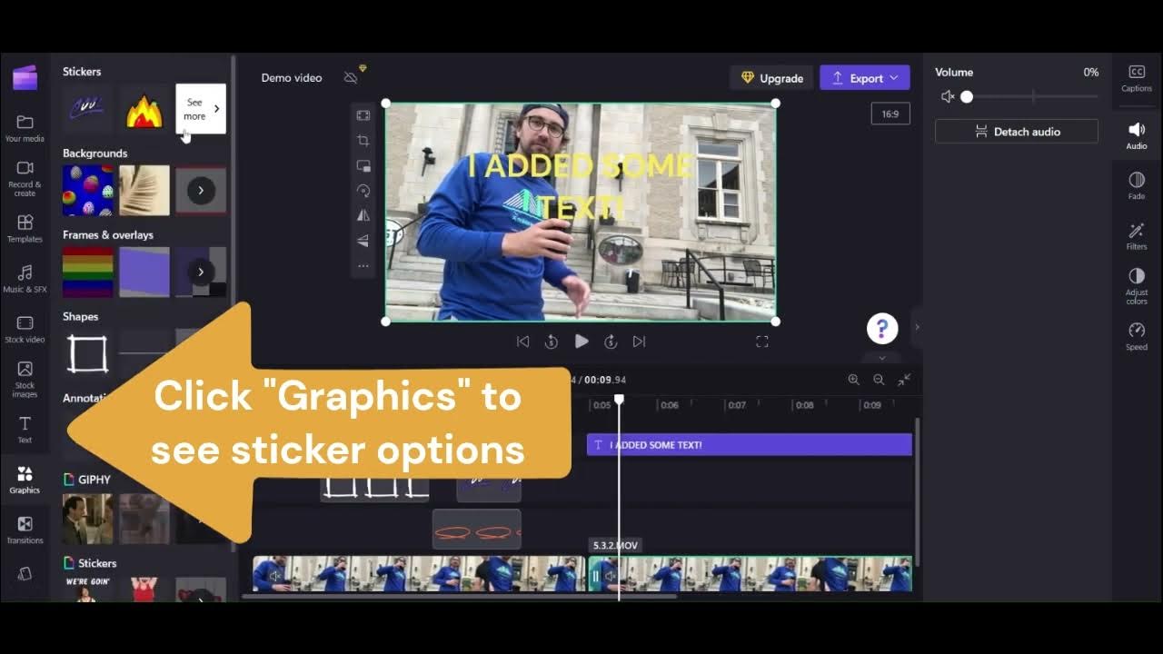 Adding Stickers and Text on Top of Images Clipchamp (Final) YouTube