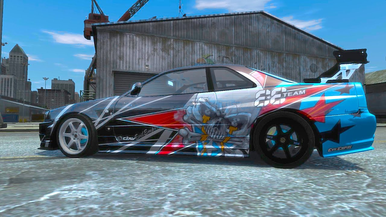 GTA IV Nissan Skyline R34 GT R V Spec II Evil Empire Crash Testing