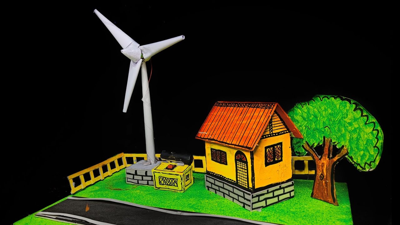 Simple wind turbine working model school project || wind turbine model ...