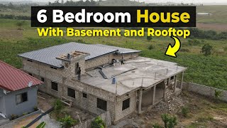 6 bedroom house with interesting design, basement and rooftop