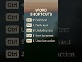 *5 useful MS Word shortcut keys*:1. *Ctrl + B* – Bold text 2. *Ctrl + I* – Italic text