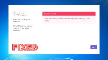 HOW TO FIX AN ERROR OCCURRED-YUZU EMULATOR INSTALL DESTINATION IN NOT EMPTY ERROR IN WINDOWS