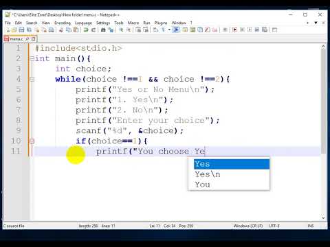 How to Create a Yes/No Menu in C | While Loop & If-Else Tutorial