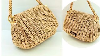 Crochet bag with a beautiful and elegant design, easy and suitable for beginners