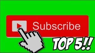 Full TOP 5 Animated Youtube Like & Subscribe Button Green Screen Overlay. Guide