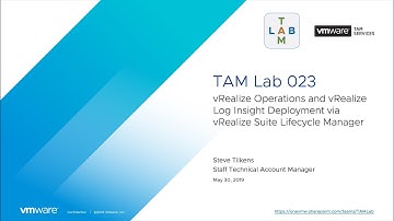 TAM Lab 023 - vROps and vRLI Deployment via vRSLCM