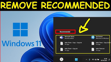 Windows 11 Add Remove Start Menu Recommended Section Content