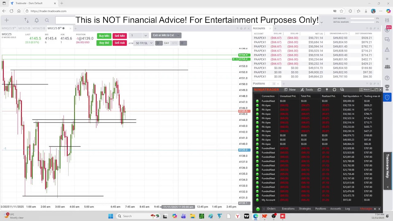 Live Trading Futures | Trading Journal – Day 49 | PA Apex, FundedNext Challenge and My account Live
