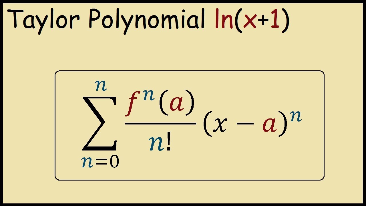 Taylor polynomial of ln(x+1) of order 2 at point 0 - YouTube
