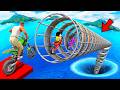 SHINCHAN AND FRANKLIN TRIED THE IMPOSSIBLE TIGHT METAL TUBE TUNNEL PARKOUR CHALLENGE GTA 5 