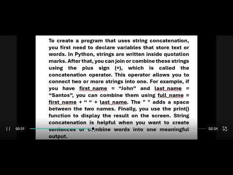 Level II. Problem #13 - create a program that use "string concatenation"
