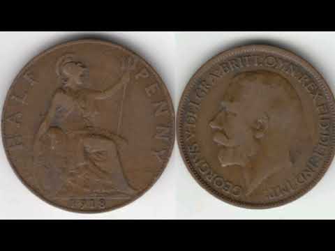 GB 1913 HALF PENNY Coin VALUE + REVIEW King George V