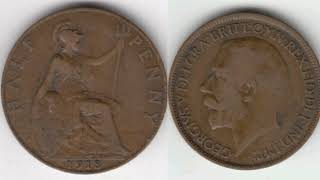 GB 1913 HALF PENNY Coin VALUE + REVIEW King George V