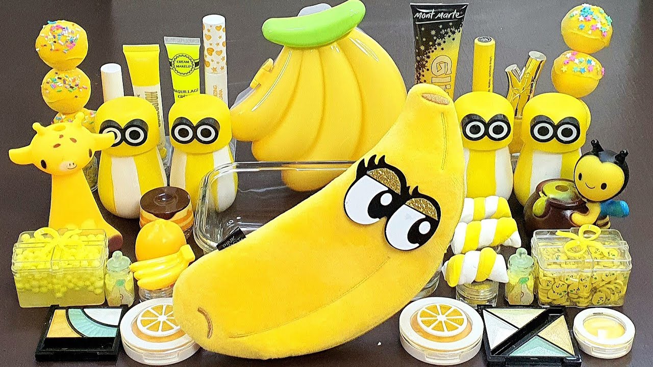 YELLOW Slime Mixing Random Into Slime! Satisfying Slime Video ASMR