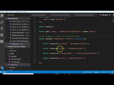 QRCode tutorial   23   create different user roles Laravel 5.6 full project course