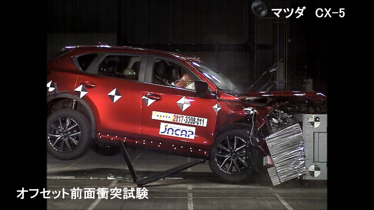 自動車アセスメント：マツダCX-5：オフセット前面衝突試験 - YouTube