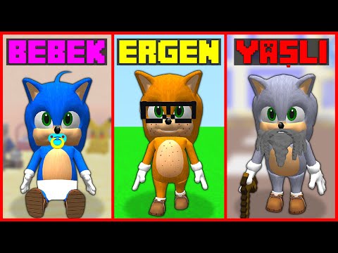 SONIC'S LIFE FROM INFANT TO OLD AGE! 😱 - Minecraft