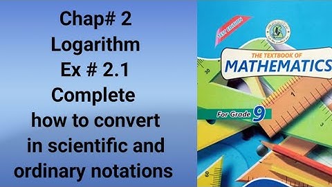 Exercise 2.1 Class 9 Sindh Board | Chapter 2 Logarithm |  education point