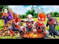 Spiderman world story  white spiderman attacked by joker in the park  funny action real life