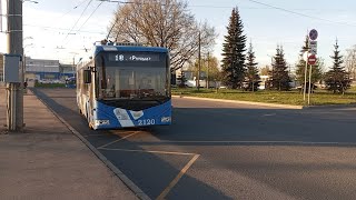 Поездка на троллейбусе "БКМ 32100D" по маршруту 18