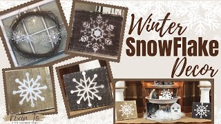 Winter Snowflake Decor | Winter Farmhouse Decor | Snowflake Garland and Signs