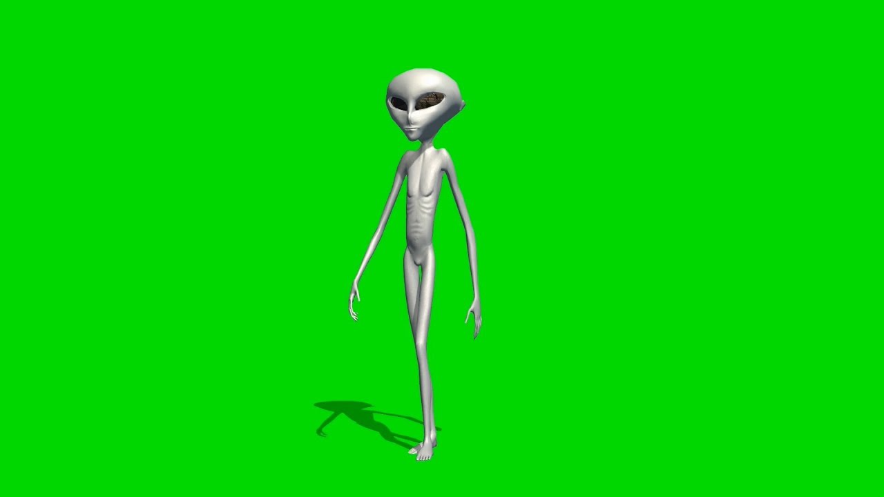 Alien walks 1 - royalty Free Green Screen - YouTube