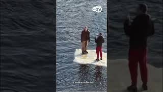 Men Spotted Floating on Ice on River in St Petersburg, Russia