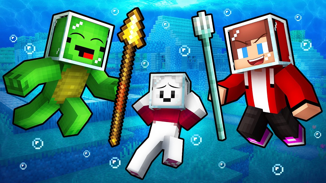 Mikey and JJ Maizen: Minecraft, But The Whole World is Underwater