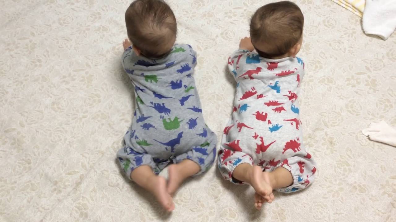 お尻フリフリちびかめツインズすくすく成長中双子の赤ちゃん育児日記 Youtube