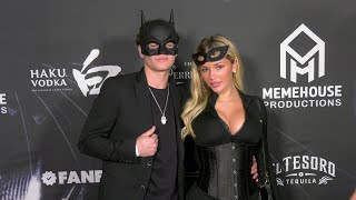 Breckie Hill and Yarin Deri attend the red carpet at the 6th annual Unruly Halloween Party