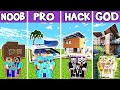 How to build PERFECT Modern House in Minecraft Noob VS Pro VS Hacker VS God