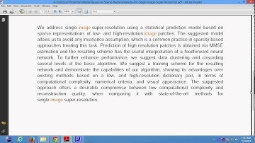 A Statistical Prediction Model Based on Sparse Representations for Single Image Super Resolution